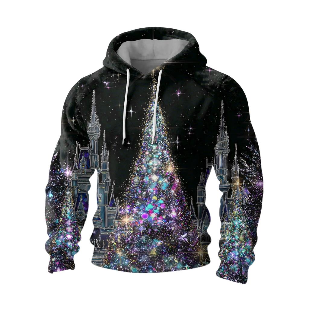 Men's Long-Sleeve Casual Flannel Hooded Sweatshirt