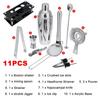 700ml Stainless Steel Cocktail Set Boston Shaker Mixer Drink Making Tool Kit 11pcs for Home Bar Use Black+Silver