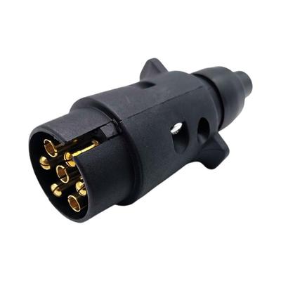 12V 7 Pin Round RV Trailer Plug Connector For Trailer RV Towbar Towing Waterproof Plugs Socket Adapter For Standard European Car