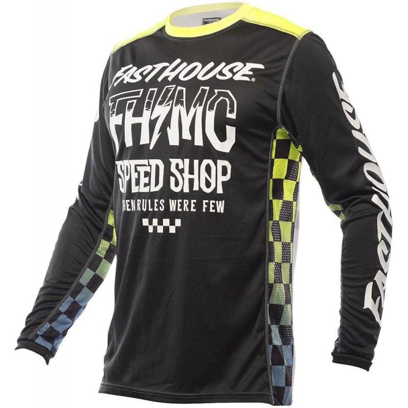 FASTHOUSE Herren Mountainbike Cycling Trikot Langarm Atmungsaktiv Schnelltrocknend Performance Top Downhill Trail Riding