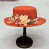 Dark Brown Faux Floral Felt Hat Wedding Hat Women'S Jazz Hat Panama French Elegant Felt Hat Somprero Mujer  Chapeau Femme Luxe
