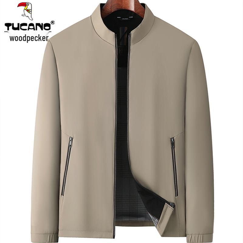 

Men s Black Gold Series Fleece-Lined Stand-Up Collar Winter Jacket for Middle-Aged & Elderly 170 cm, 90-115 jin