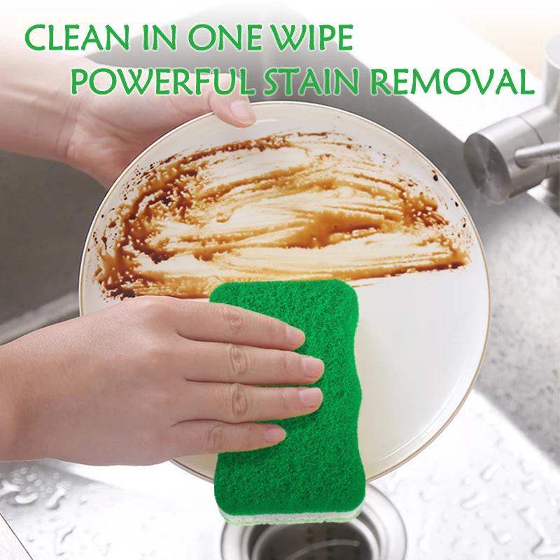 Natural Wood Pulp Cotton Sponge Wipe Re-Washable Sponge Household Cleaning Pad Kitchen Cleaning Gadgets Descaling Cleaning Rub