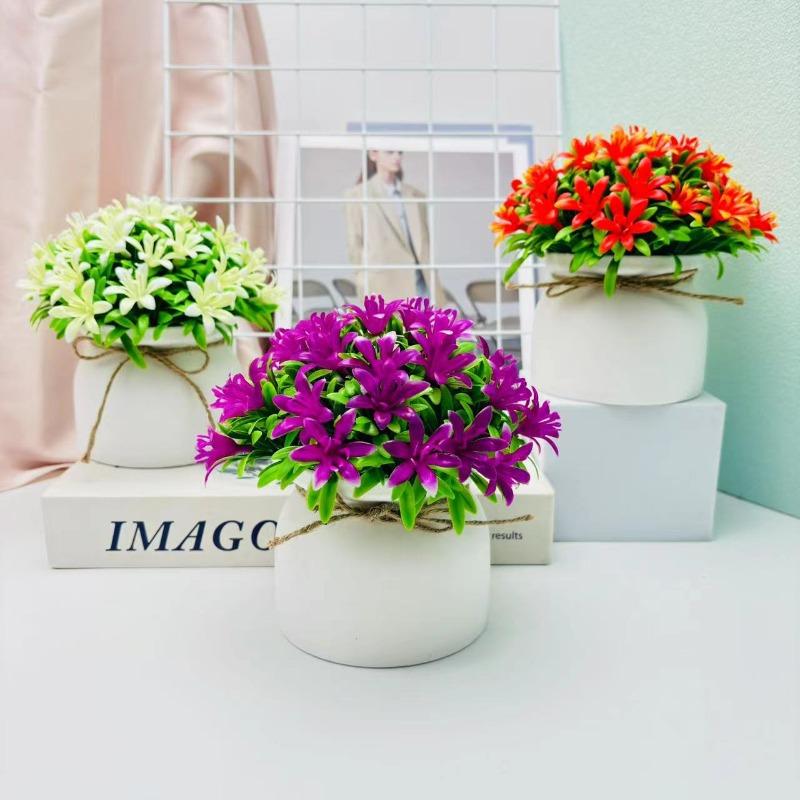 31 Small Orchids Potted Plants Artificial Flower Potted Plants Artificial Plants and Green Plants for Decoration