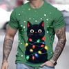 Men's Christmas 3D Printed Crew Neck T-Shirt Fashion Versatile Trend Breathable Casual