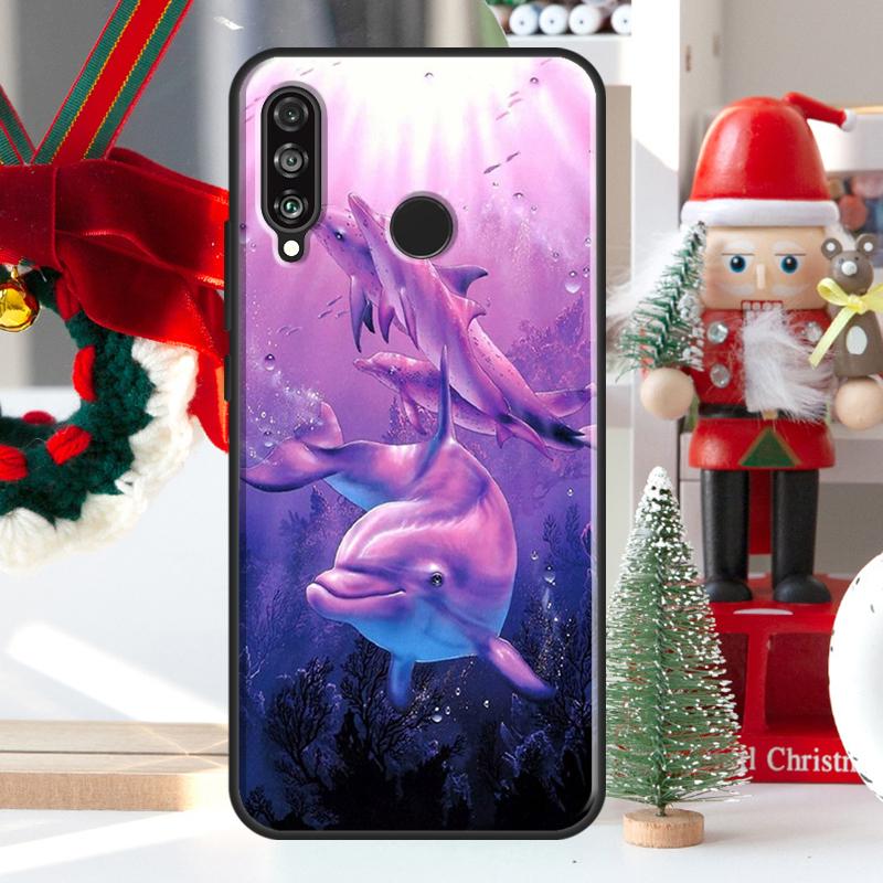 Cute Dolphin Ocean For Huawei Nova Y73 Y60 Y70 Y90 Y72 Y61 Y91 7i 8i 11i 12i 12s 9 10 SE P20 P30 P40 Lite Case