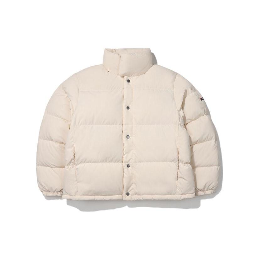 FILA Down Jackets Unisex White Stand Collar Thickened Puffer Jacket FS2DJE4801X-CRM 105