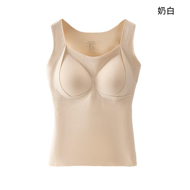 Women Thick Fleece Thermal Warm Vest With Built In Bra Inner Wear