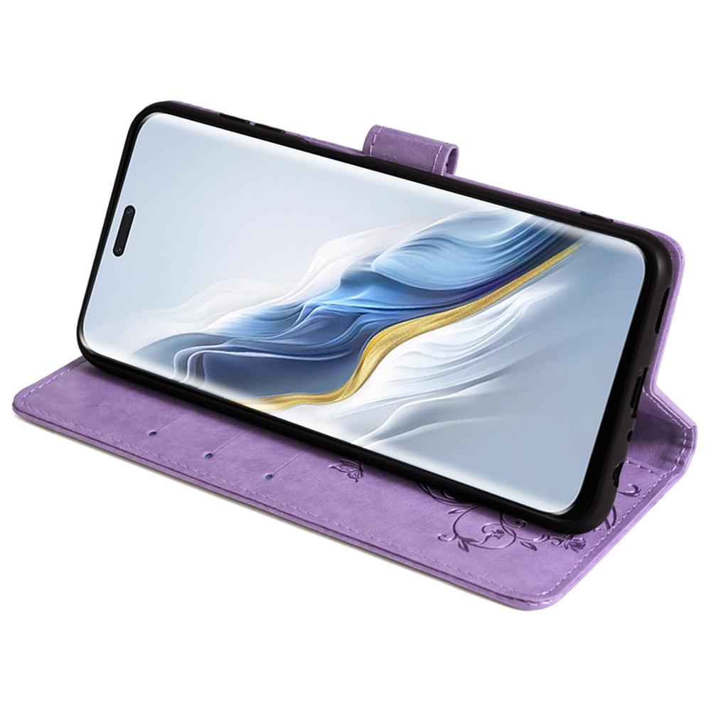 For Honor Magic6 Pro 5G Wallet Case Butterfly Flower Pattern PU Leather Stand Phone Cover