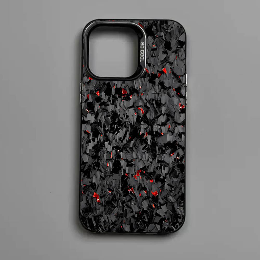 Abstrakte Kunst Schwarz Geschmiedetes Carbon Fundas Handyhülle Für IPhone 17 17E 16 Plus Pro Max 15 14 13 12 11 Matt Bunte Hüllen