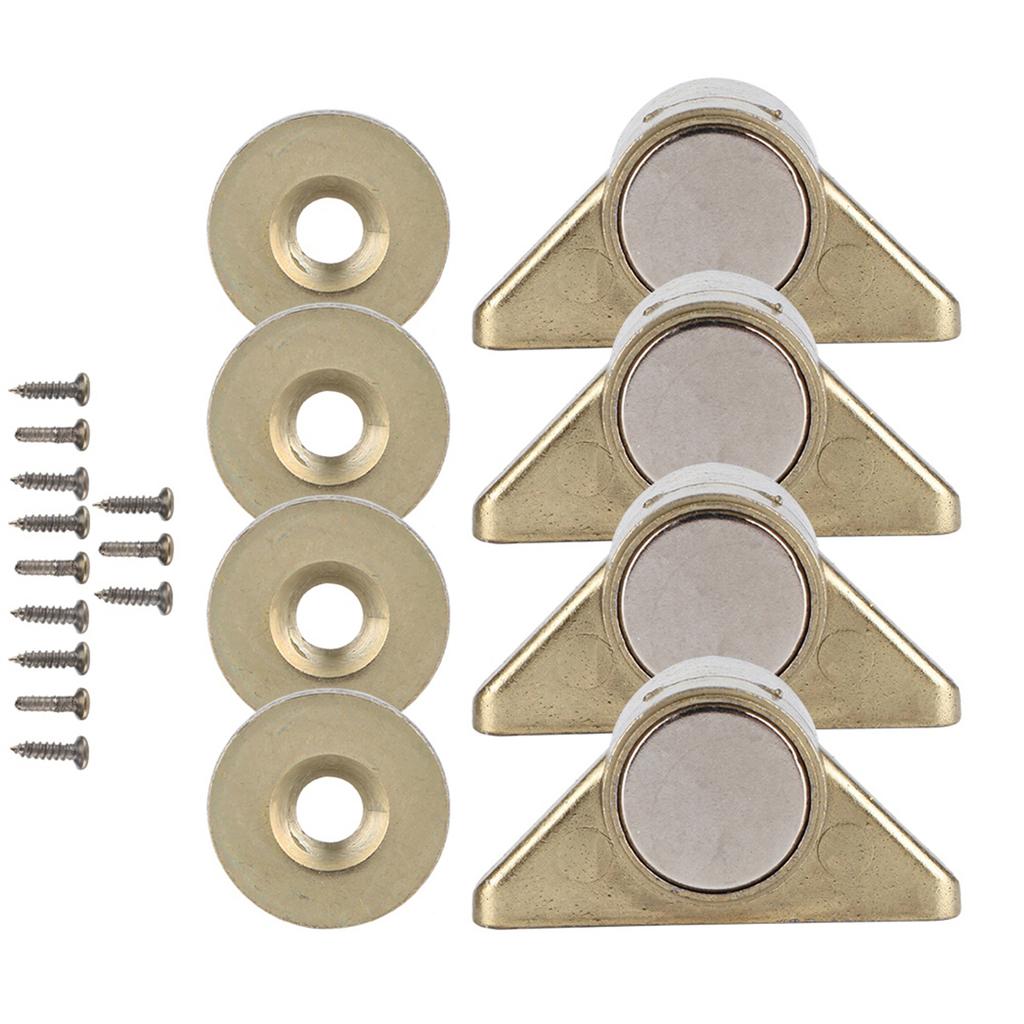 4 Stück Vintage Zinklegierung Magnetische Türfeststeller Beschläge Schrank Schrank Zubehör Gold