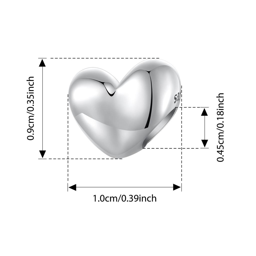 WOSTU 925 Silver Pink Heart Charms Lover Couple Wedding Pendant Opal Beads Fit for Bracelet DIY Valentine Gift