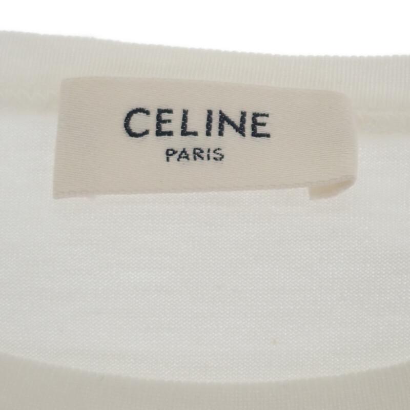 CELINE 2X80D671Q.01MA M Short Sleeve T-shirt white/Navy Cotton Women
