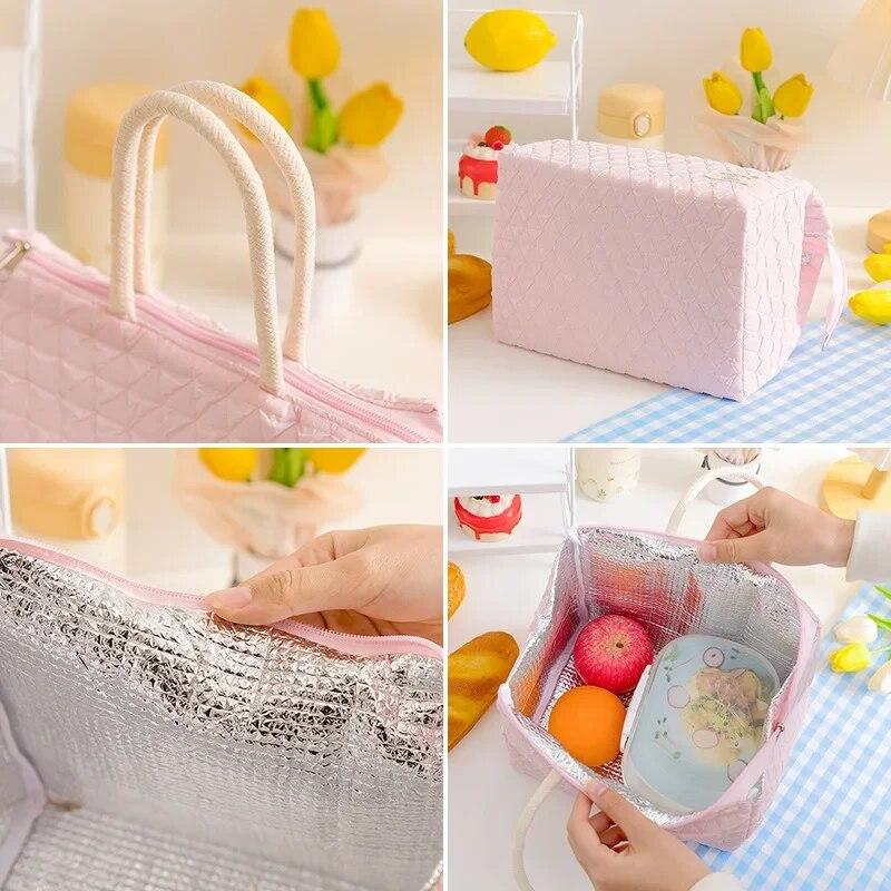 Borsa per il pranzo portatile Borsa per riso con cintura isolante, semplice e alla moda, di grande capacità, per impiegati
