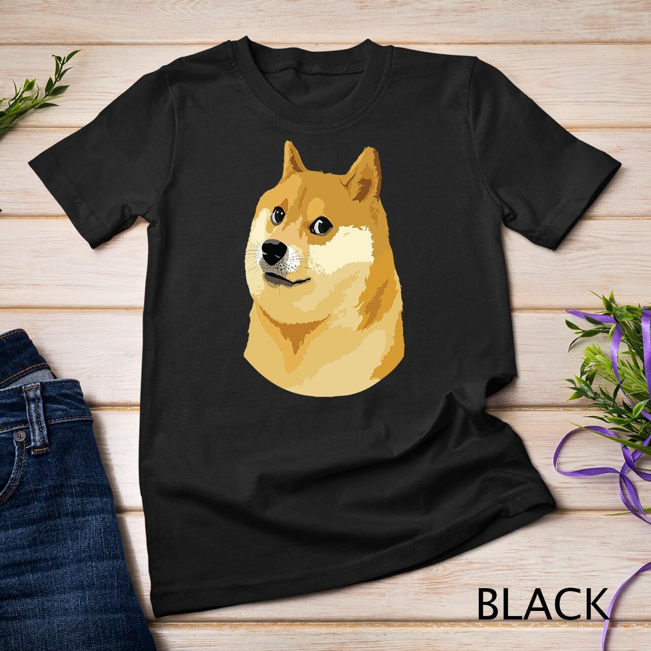Dogecoin Dog Head Blockchain Shiba Inu Cryptocurrency Unisex T-Shirt Mens Womens Tees Top M
