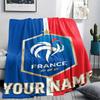 1PC Custom Name France Soccer Patterned Flannel Blanket Suitable For All Seasons for Home Decor Warmth and Comfort Gifts Holiday Present