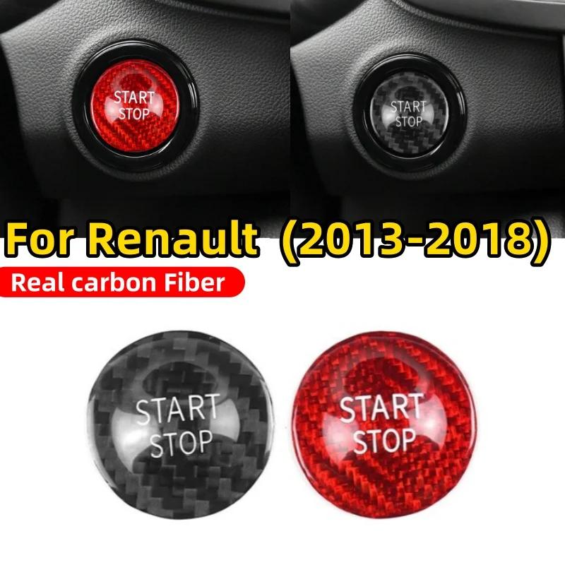 Real Carbon Fiber Engine Start Stop Button Cover Sticker for Renault Megane 3 2 Clio 4 Car Captur 2013-2018