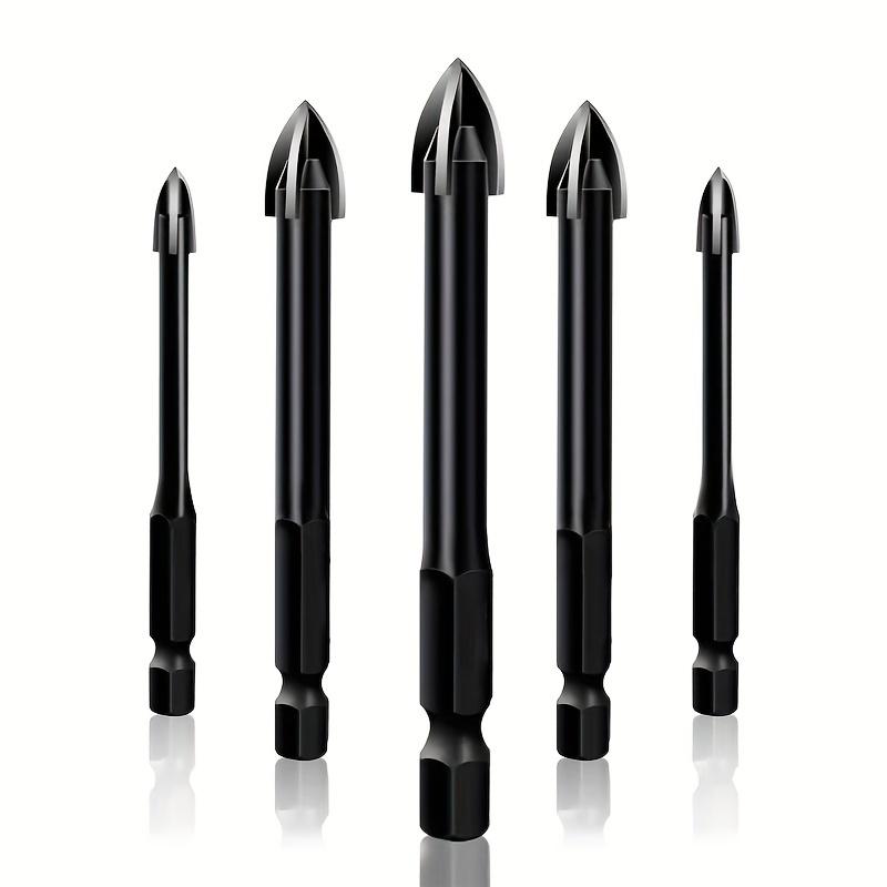 5pc Multi-Material Drill Bit Set for Efficient Drilling - Durable Hex Shank, Anti-Corrosion, Versatile for Glass/Ceramic/Wood-