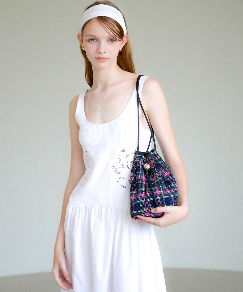 Holly Loves Love False Bag_Navy Check