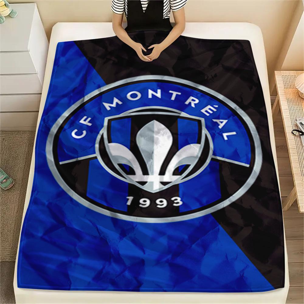 1Pc CF Montreal Print Flannel Blanket High Quality Warm Comfortable Cover for All Seasons Perfect for Gifts Home Decor