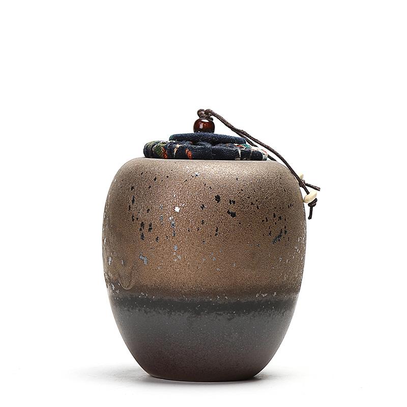 Recipiente de Té de Cerámica Retro Alfarería Nuez Grano Tarro Hermético Contenedor de Especias para el Hogar Tarros a Prueba de Humedad Suministros de Cocina Accesorios
