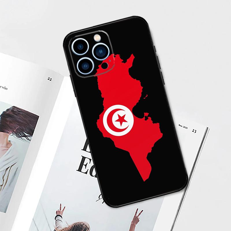 Tunisia Flag Map Case For iPhone 15 16 14 13 12 11 Pro Max Mini Cover X XR XS 8 7 14 15 16 Plus Accessories