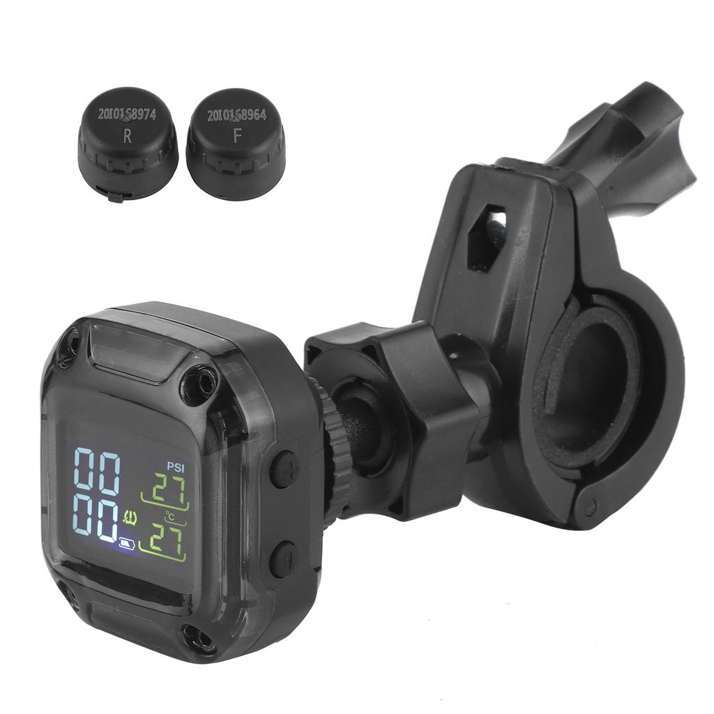 Wireless Motorcycle TPMS Real Time Tire Pressure Monitoring System High Accuracy with 2 Sensors
