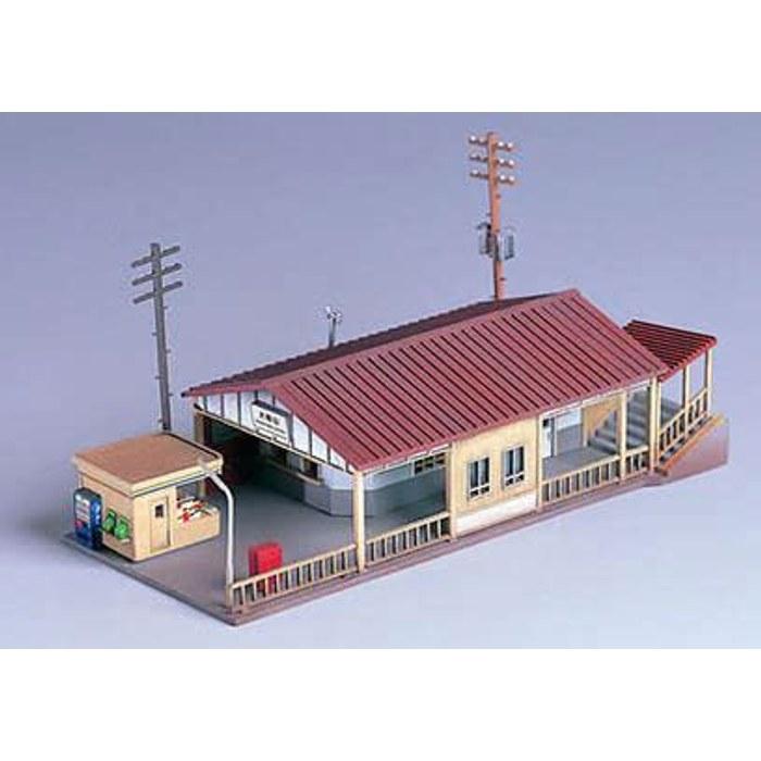 Greenmax N Gauge Painted Small Station 2614 – Railway Model, Gray, Green, Gray.