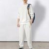 2Pcs/Set Men Casual Sport Suit Waffle Texture O-neck Long Sleeve Sweatshirt Elastic Waist Pockets Jogger Pants Set Loose Fit Sweatshirt Suit