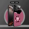 Electroplated Pink Heart phone case for iphone 17 pro max cover Built-in glass for iPhone 17 16 15 14 13 12 pm Pro Plus