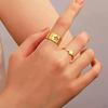Fashion Hollow Matching Rings Set for Teen Girls Mens Engagement Adjustable Open Punk Jewelry