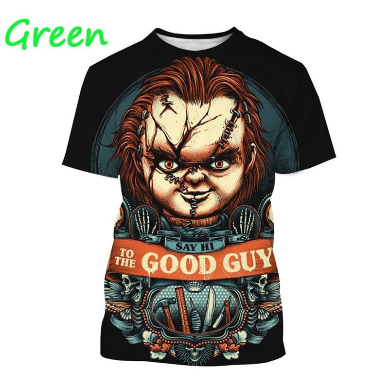 Saldi Estivi Chucky T-shirt Stampata 3D Divertente Stile Streetwear Manica Corta Uomo Design Horror Girocollo Abbigliamento