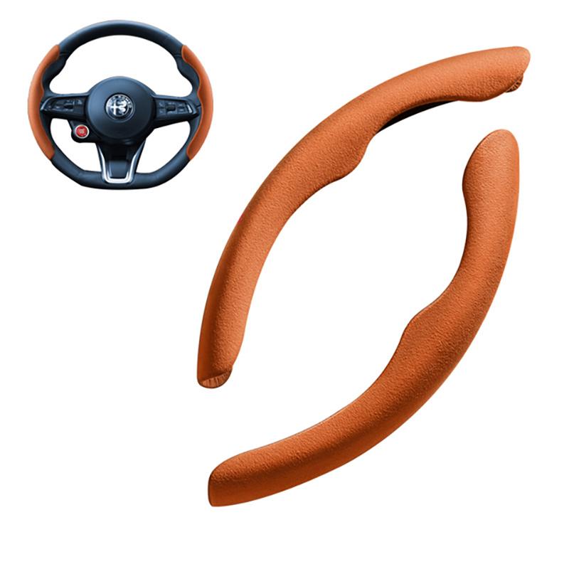 YAQG2 Car Steering Wheel Cover Segment Steering Wheel Protection Cover For Alfa Romeo Giulia Stelvio Interior Styling Car Accessories