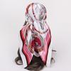 90x90CM Imitation Silk Square Scarf – Women's Striped Color Block Shawl, European & American Style