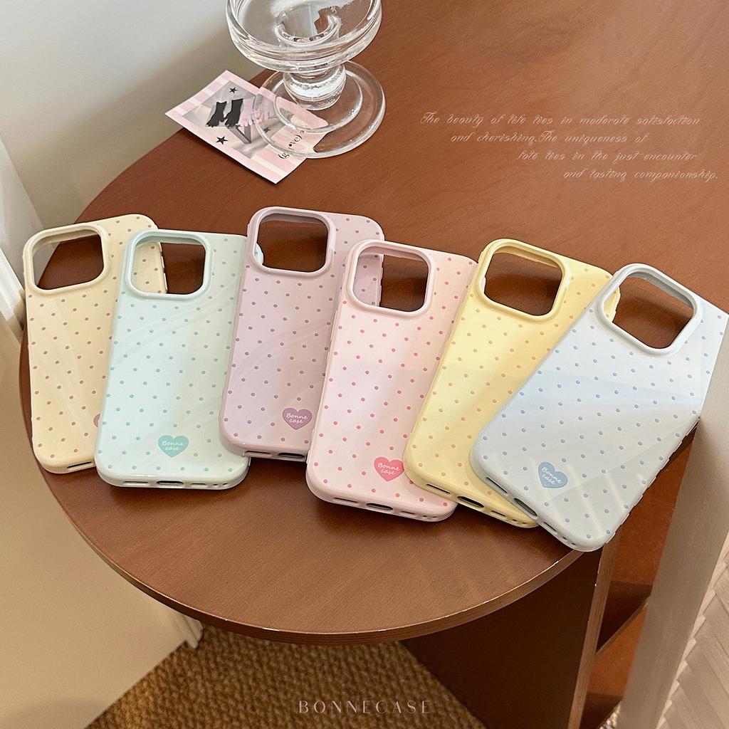 Simple and Applicable Apple 17 Mobile Phone Case Iphone16 Contrasting Color Polka Dot 15promax14 All-inclusive 13 Fresh