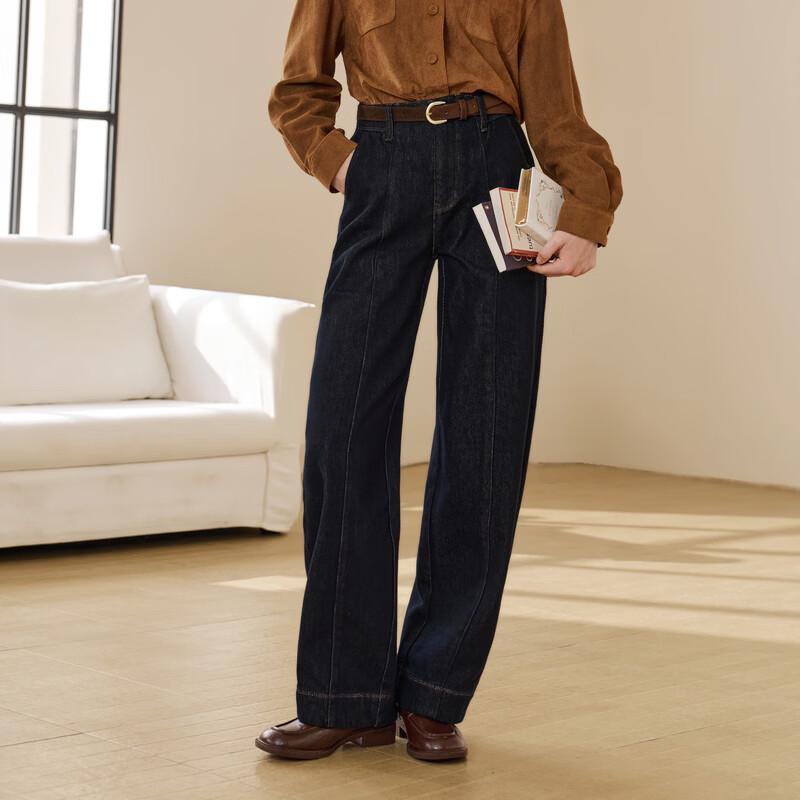 Betu Women's Winter Fleece-Lined Wide-Leg Jeans