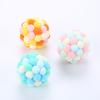 Pet Cats Dogs Color Block Plush Bell Ball Claws Grinding Bite-resistant Chew Toy