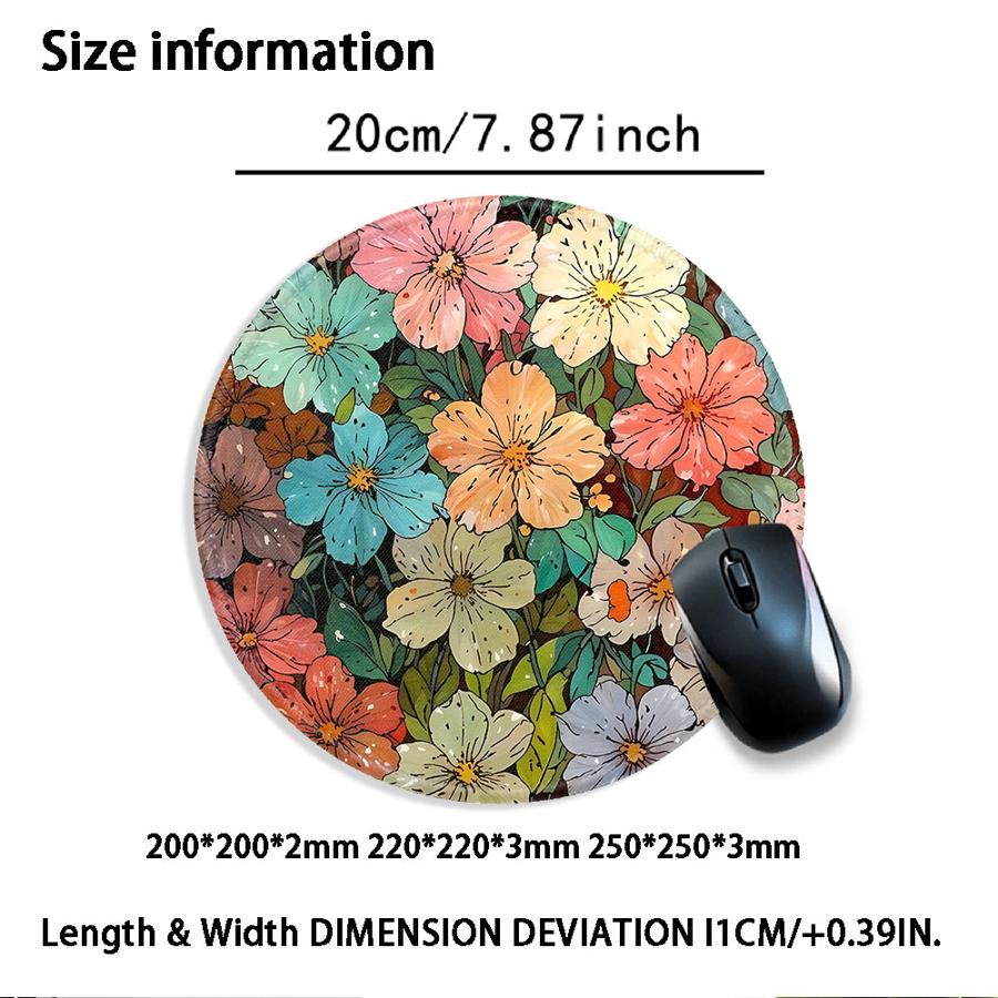 Beautiful Flower Pattern Anti slip 1pc Mouse Pad Computer Laptop Pad Desk accessories Game Console Pad Keyboard Mouse Pad office