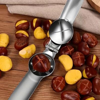 Stainless Steel Quick Chestnut Opener Quick Clip Walnut Pliers Cutter Opener Nut Cracker Sheller Kitchen Tools 2 In1 Nut Cracker