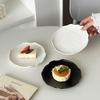 Nordic Irregular Black Rock Pattern Ceramic Plate