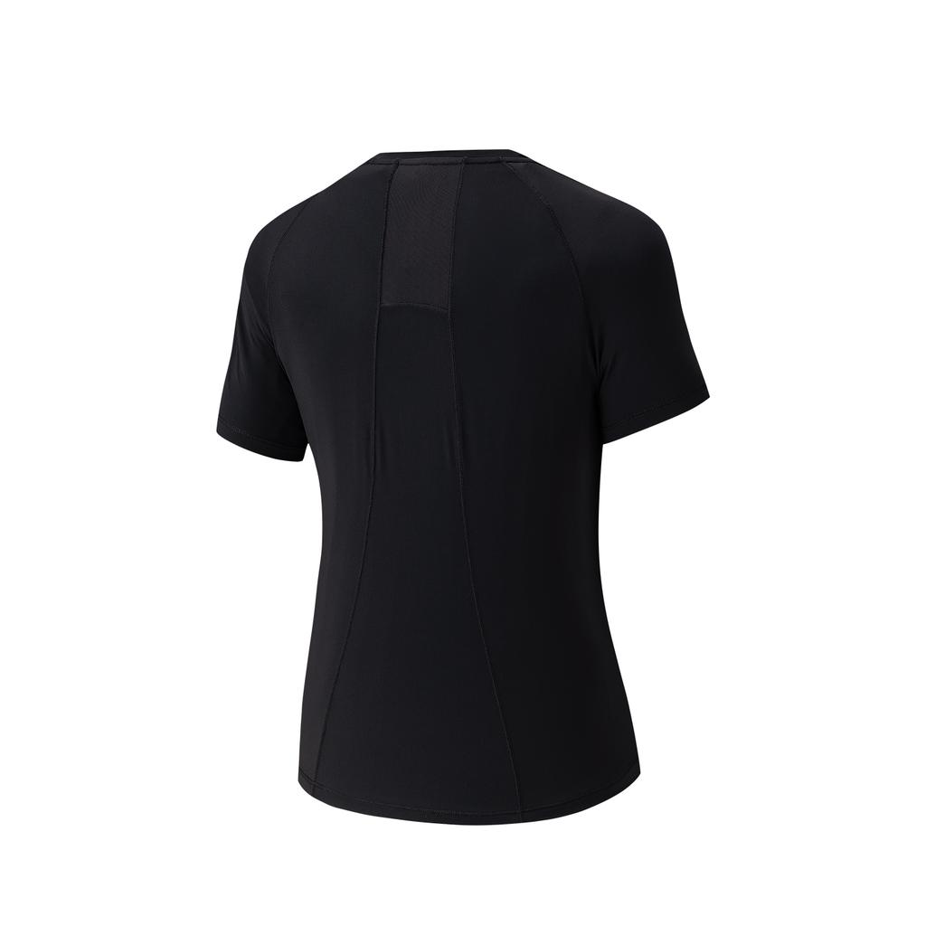 Anta Short Sleeve Knitted Sports T-Shirt Women tops Black 962627111-5