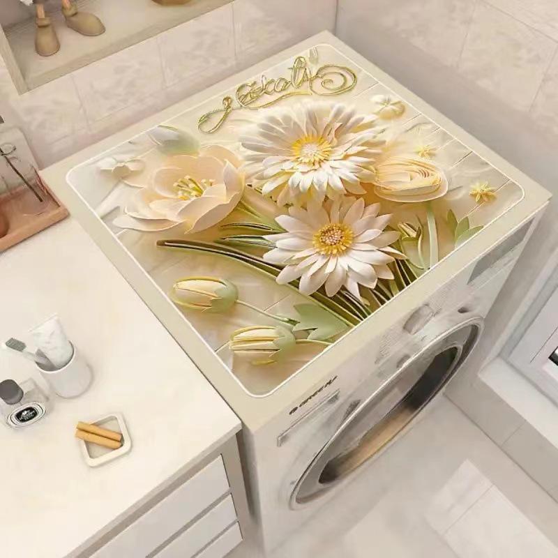 Solid Color Anti-Slip, Water-Absorbent Dirt-Resistant Washing Machine Cover, Refrigerator Top, or Bedside/Countertop Pad.