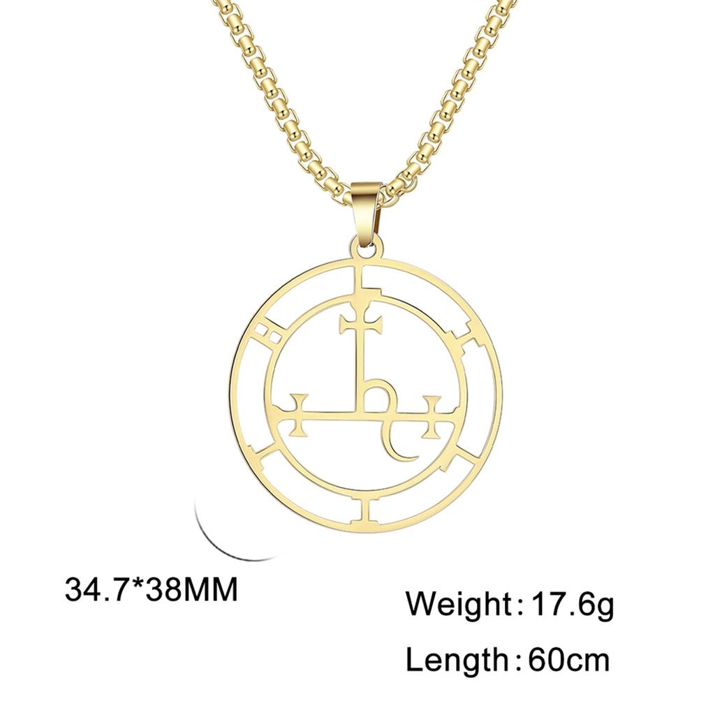 Mythical Goddess Sigil of Lilith Necklaces Stainless Steel Demon Seal Marbas Pendant Necklace Solomon Amulet Jewelry