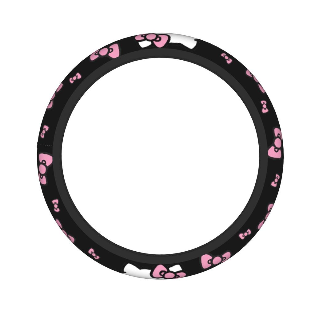 Kittys Cartoon Car Steering Wheel Cover 38cm Steering Wheel Protective Cover Auto Decoration Interior Accessories