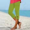 Women's High Waist Yoga Pants Summer Hollow Out Comfortable Stretch Tight Pants Workout Compression Capried Pants