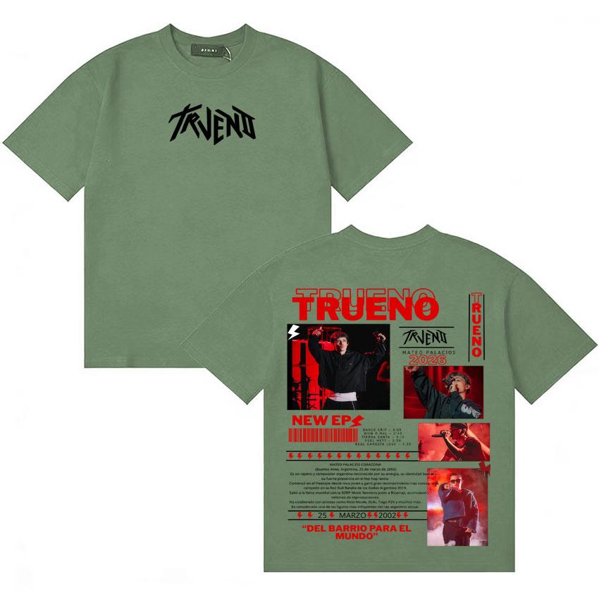Rapper Trueno 2026 Tour Graphics Tshirt Unisexs Women Clothing Hip Hop Short Sleeve Tee Shirt Cotton Oversized Tshirts Streetwear