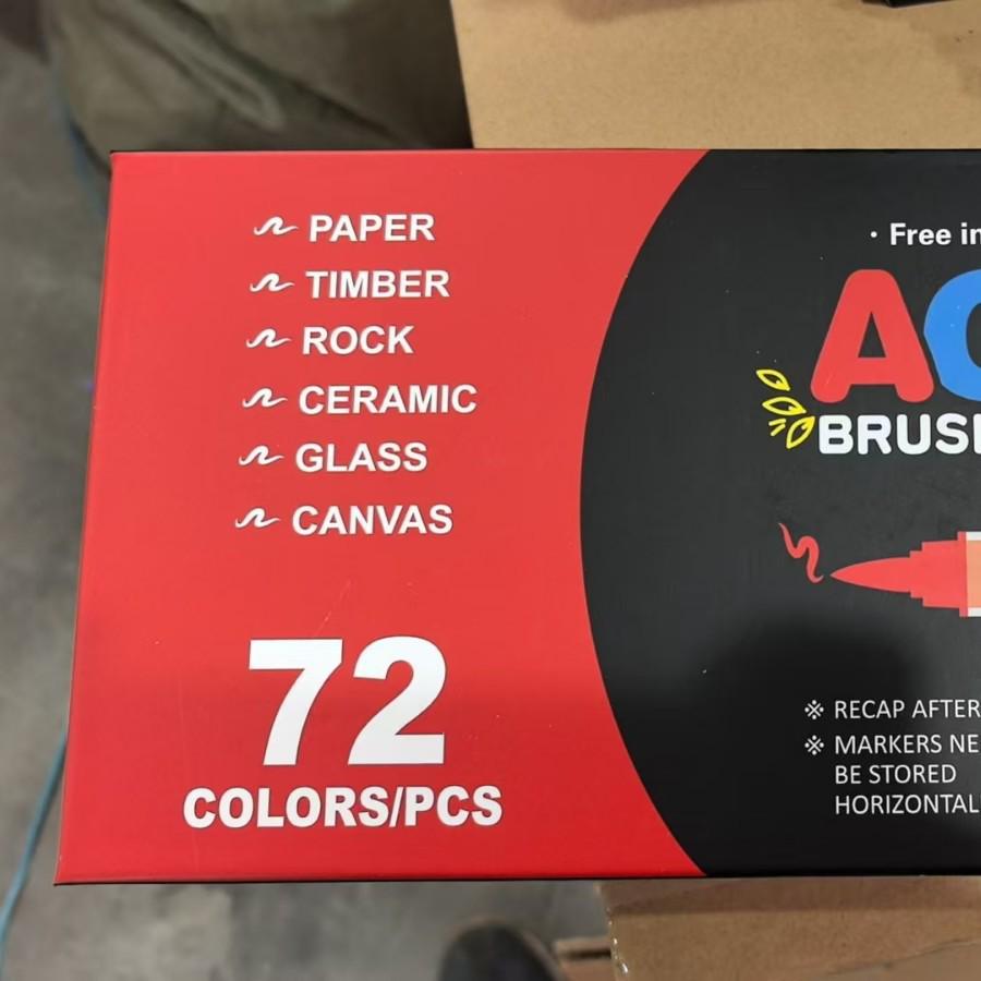 Opaque Liquid Ink Acrylic Markers - Layerable, Soft Tip Watercolor Pens with Washable Brushes for Student Art