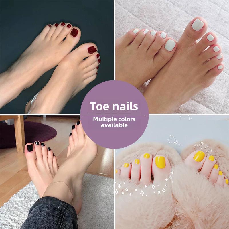 

White Waterproof Detachable Solid Color Toenail Patches