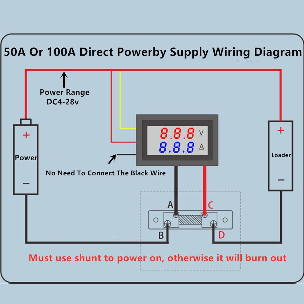 High Quality DC 100V 10A Voltmeter Ammeter Blue + Red LED Amp Dual Digital Volt Meter Gauge