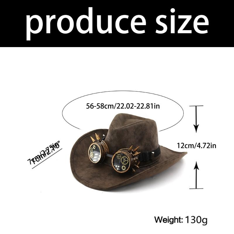 Antique Western Fedoras Hat Punk Sueded Design Winter Warm Top Hat Styling Accessory For Men Women Unisex Headwear